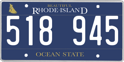 RI license plate 518945