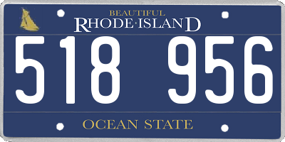 RI license plate 518956