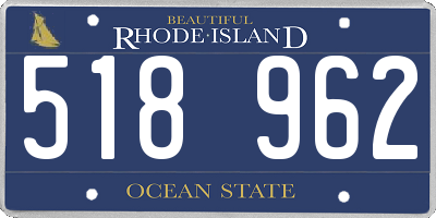RI license plate 518962