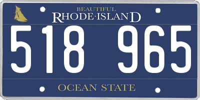 RI license plate 518965