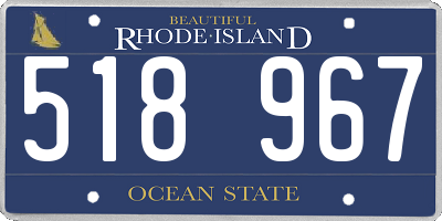 RI license plate 518967