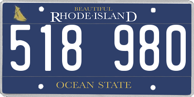 RI license plate 518980