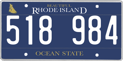 RI license plate 518984