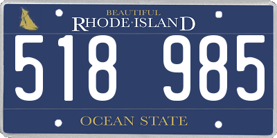 RI license plate 518985