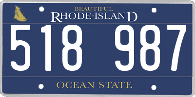 RI license plate 518987