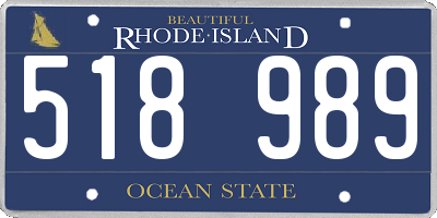 RI license plate 518989