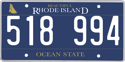 RI license plate 518994