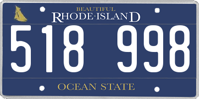 RI license plate 518998