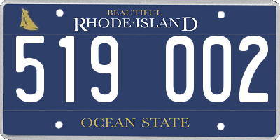 RI license plate 519002