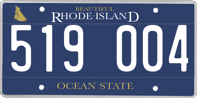 RI license plate 519004