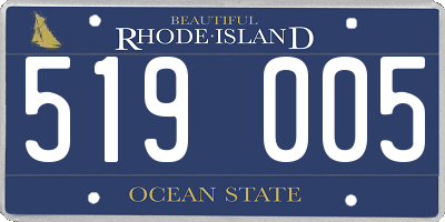 RI license plate 519005