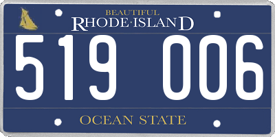RI license plate 519006