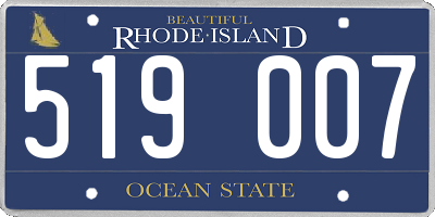 RI license plate 519007