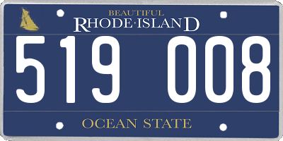 RI license plate 519008