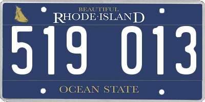 RI license plate 519013