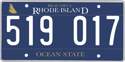 RI license plate 519017