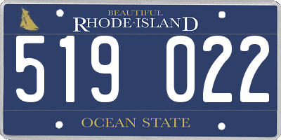 RI license plate 519022