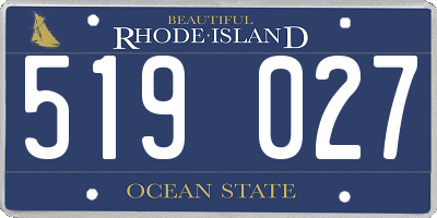 RI license plate 519027