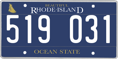 RI license plate 519031