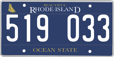RI license plate 519033