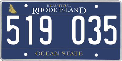 RI license plate 519035