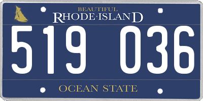 RI license plate 519036