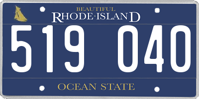 RI license plate 519040