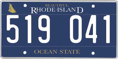 RI license plate 519041