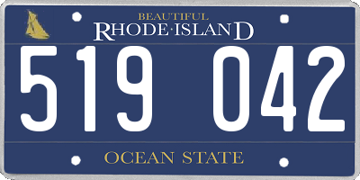 RI license plate 519042