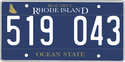 RI license plate 519043