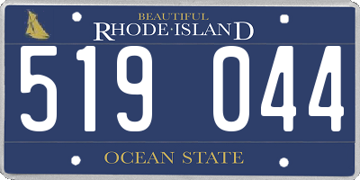 RI license plate 519044