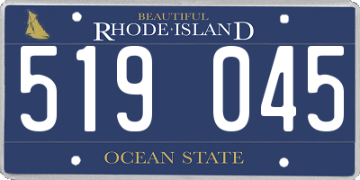 RI license plate 519045