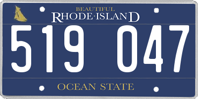 RI license plate 519047