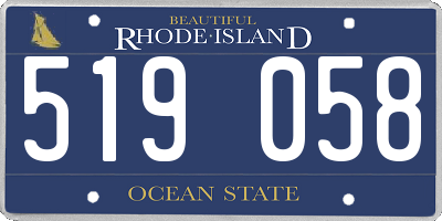 RI license plate 519058