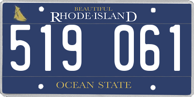 RI license plate 519061
