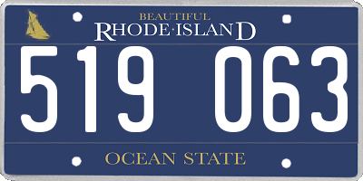 RI license plate 519063