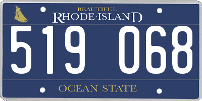 RI license plate 519068