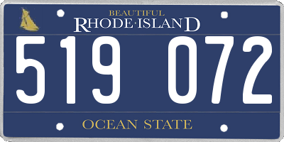 RI license plate 519072