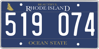 RI license plate 519074
