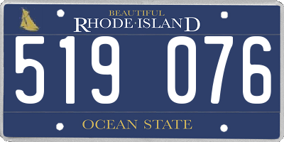 RI license plate 519076
