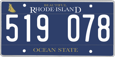 RI license plate 519078