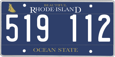 RI license plate 519112