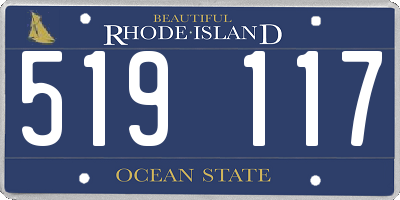 RI license plate 519117