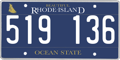 RI license plate 519136