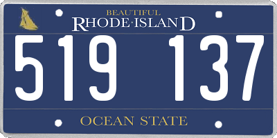 RI license plate 519137