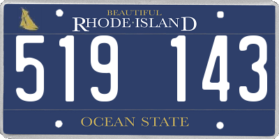 RI license plate 519143