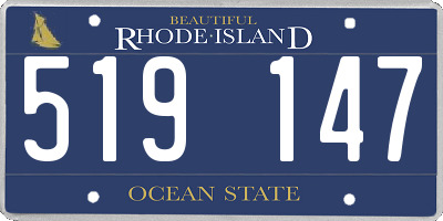 RI license plate 519147