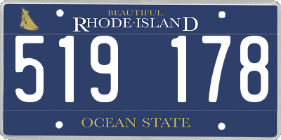 RI license plate 519178