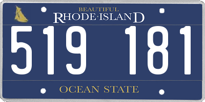 RI license plate 519181