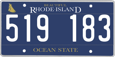 RI license plate 519183